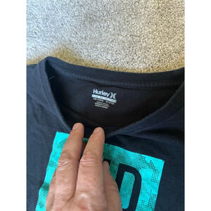 Kids Hurley T-Shirt Black/Green Size M